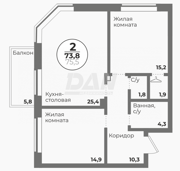 73,8 м², 2-комнатная квартира 13 887 684 ₽ - изображение 1