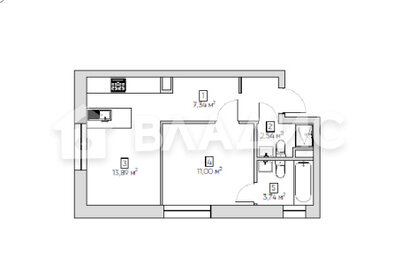 35 м², 1-комнатные апартаменты 12 506 580 ₽ - изображение 36