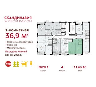 Квартира 36,9 м², 1-комнатная - изображение 2