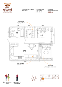 Квартира 48,5 м², 2-комнатная - изображение 2