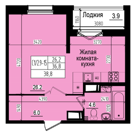 38,7 м², квартира-студия 8 660 087 ₽ - изображение 18