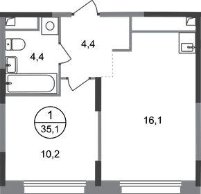 34,3 м², 1-комнатная квартира 10 301 016 ₽ - изображение 16