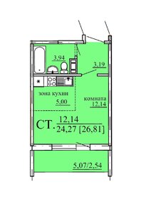 Квартира 26,8 м², 1-комнатная - изображение 1