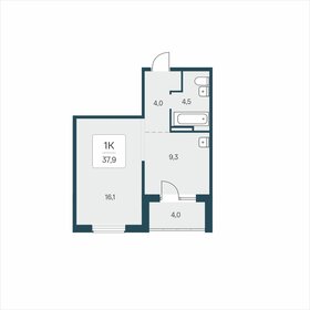 Квартира 37,9 м², 1-комнатная - изображение 1