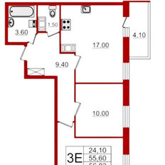 Квартира 55,8 м², 2-комнатная - изображение 2