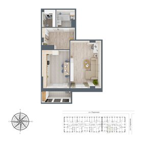 Квартира 62,3 м², 1-комнатная - изображение 1
