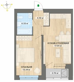 43,7 м², 1-комнатная квартира 4 600 000 ₽ - изображение 65