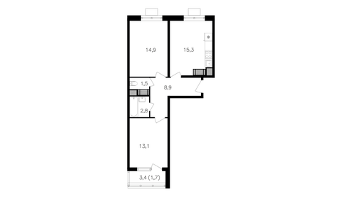 59,1 м², 2-комнатная квартира 21 985 200 ₽ - изображение 69