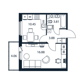 36,4 м², 1-комнатная квартира 5 966 888 ₽ - изображение 37