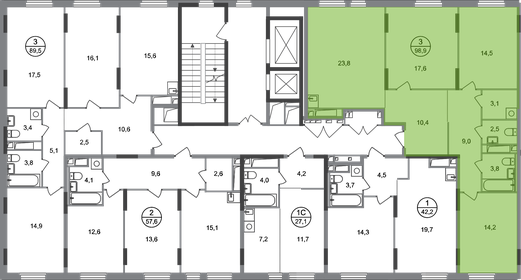 Квартира 98,9 м², 3-комнатная - изображение 2