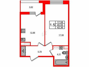 36,8 м², 1-комнатная квартира 9 350 291 ₽ - изображение 11