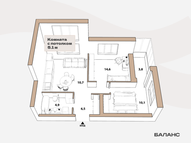 25,1 м², 1-комнатная квартира 4 560 000 ₽ - изображение 62