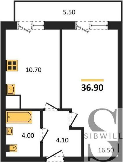 36,9 м², 1-комнатная квартира 4 446 450 ₽ - изображение 22