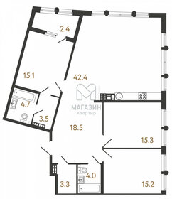 Квартира 122 м², 3-комнатная - изображение 1