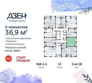 36,9 м², 2-комнатная квартира 11 731 631 ₽ - изображение 25