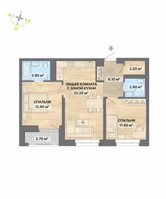 62,6 м², 2-комнатная квартира 8 050 000 ₽ - изображение 23