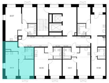 Квартира 38,2 м², 1-комнатная - изображение 2