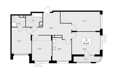 Квартира 99,6 м², 4-комнатная - изображение 5