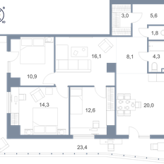 Квартира 120,1 м², 3-комнатная - изображение 2