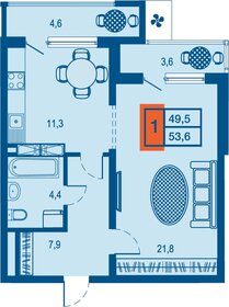 46 м², 1-комнатная квартира 6 000 000 ₽ - изображение 40