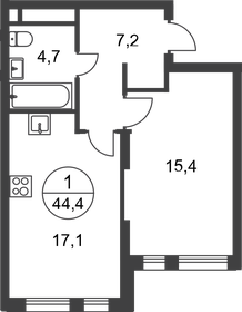 44,4 м², 1-комнатная квартира 14 562 315 ₽ - изображение 40