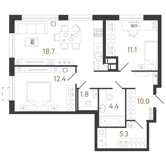 63,7 м², 2-комнатная квартира 16 473 432 ₽ - изображение 1