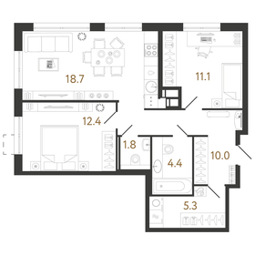 58,5 м², 2-комнатные апартаменты 12 978 900 ₽ - изображение 28