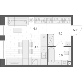 14 м², квартира-студия 6 900 000 ₽ - изображение 100