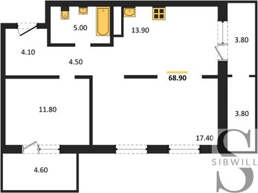 68,9 м², 2-комнатная квартира 7 450 000 ₽ - изображение 7