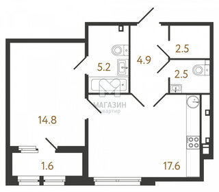 Квартира 47,5 м², 1-комнатная - изображение 2