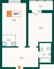 Квартира 50,7 м², 2-комнатная - изображение 2