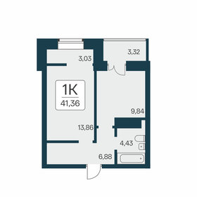 Квартира 41,4 м², 1-комнатная - изображение 1