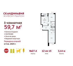 59,7 м², 3-комнатная квартира 17 896 692 ₽ - изображение 6