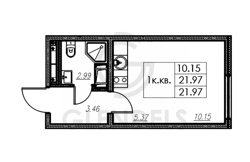 21,8 м², квартира-студия 5 850 000 ₽ - изображение 10