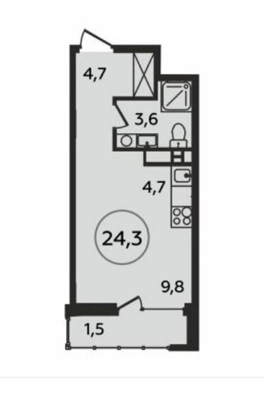 24 м², квартира-студия 5 790 100 ₽ - изображение 38