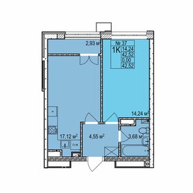 42,9 м², 1-комнатная квартира 6 350 000 ₽ - изображение 37