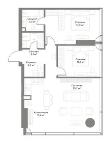 Квартира 83,2 м², 2-комнатная - изображение 2