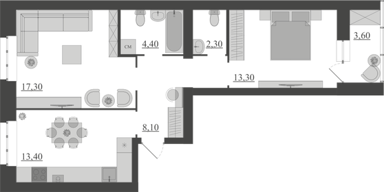 62,6 м², 2-комнатная квартира 5 571 400 ₽ - изображение 55