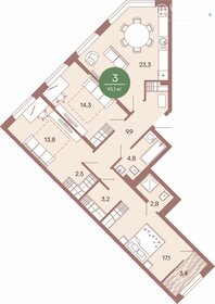 Квартира 95,1 м², 3-комнатная - изображение 1