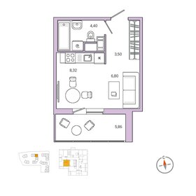 30,8 м², квартира-студия 5 137 408 ₽ - изображение 10