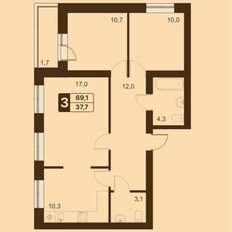 Квартира 69,1 м², 3-комнатная - изображение 5