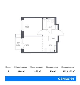 32 м², 1-комнатная квартира 6 499 999 ₽ - изображение 38