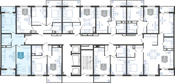 59,3 м², 2-комнатная квартира 10 674 000 ₽ - изображение 21