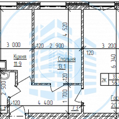 Квартира 57,4 м², 2-комнатная - изображение 2