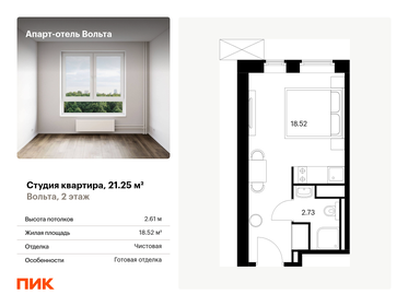 21,4 м², апартаменты-студия 5 336 223 ₽ - изображение 23