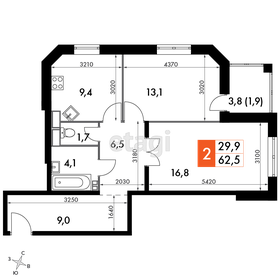 Квартира 63 м², 2-комнатная - изображение 1