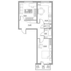 Квартира 70,2 м², 2-комнатная - изображение 2