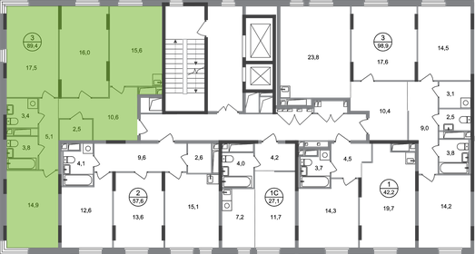 84,6 м², 3-комнатная квартира 28 500 000 ₽ - изображение 57