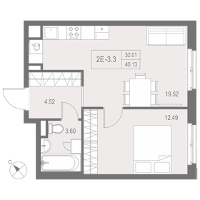 45,6 м², 1-комнатная квартира 14 000 000 ₽ - изображение 130