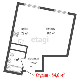 Квартира 34,6 м², студия - изображение 1